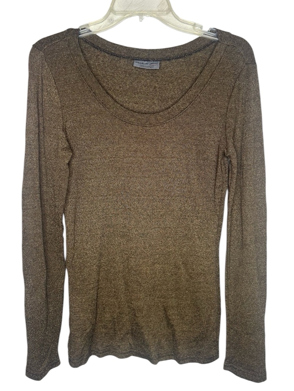MICHAEL STARR golden glitter top Scoop Neck Top - OSFA